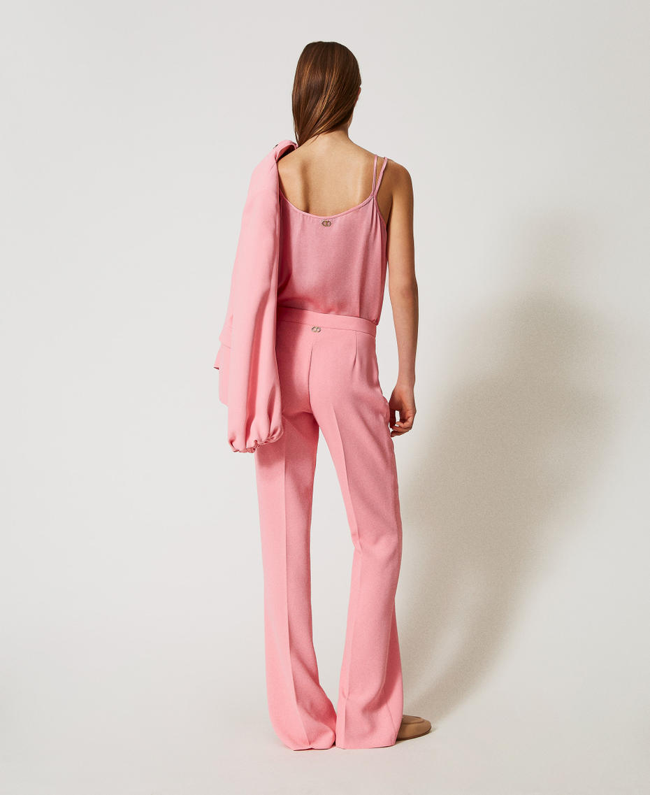 Crêpe flared trousers Peach Woman 251TP2324_12142_07