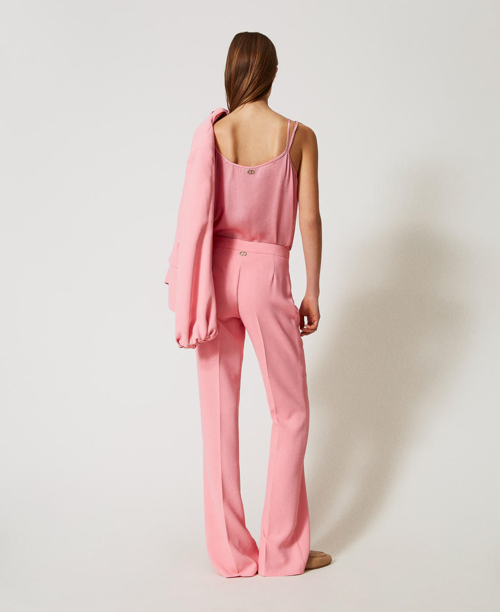 Cr&ecirc;pe flared trousers