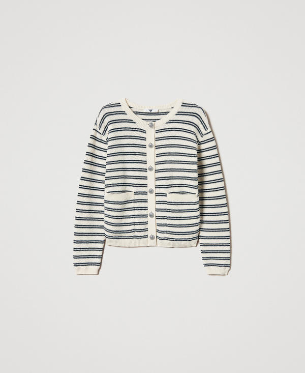 Striped knit cardigan