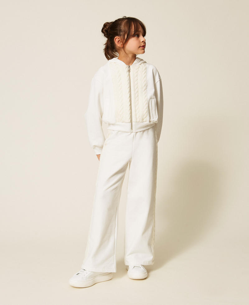 Hoodie with knitted insert White Snow Girl 262GJ2270_00282_T0