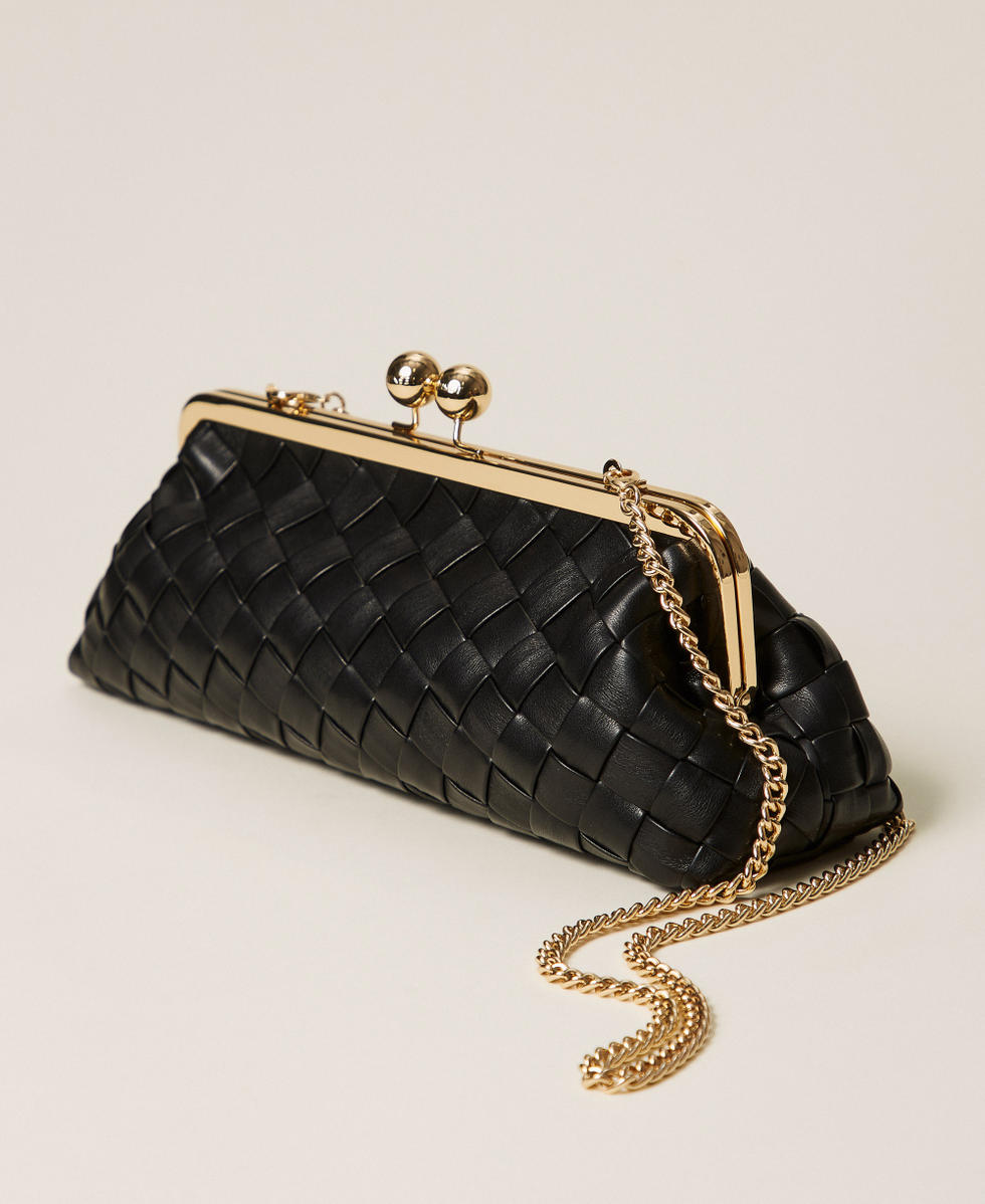 Pochette tress&eacute;e &agrave; la main Noir Femme 261TB7301_00006_02