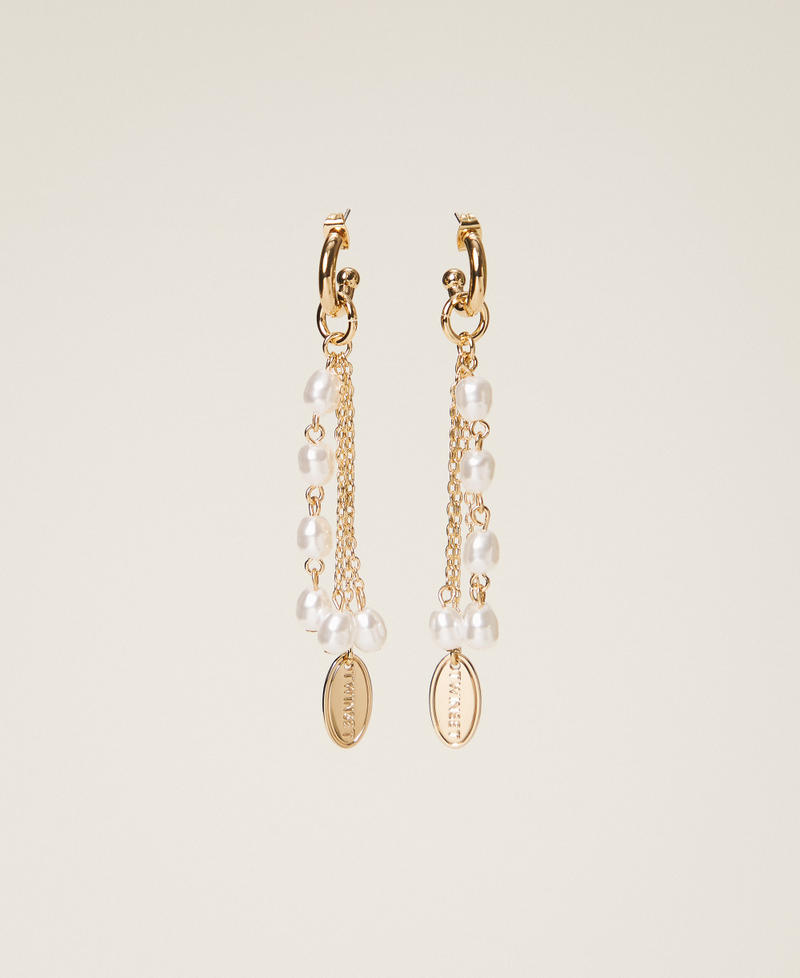 Earrings with pendants and pearls Mother Of Pearl Woman 252TO5631_00059_01