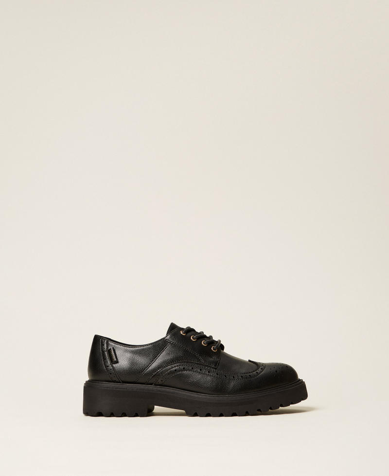 Lace-up shoes with logo Black Woman 252TCP202_00006_01