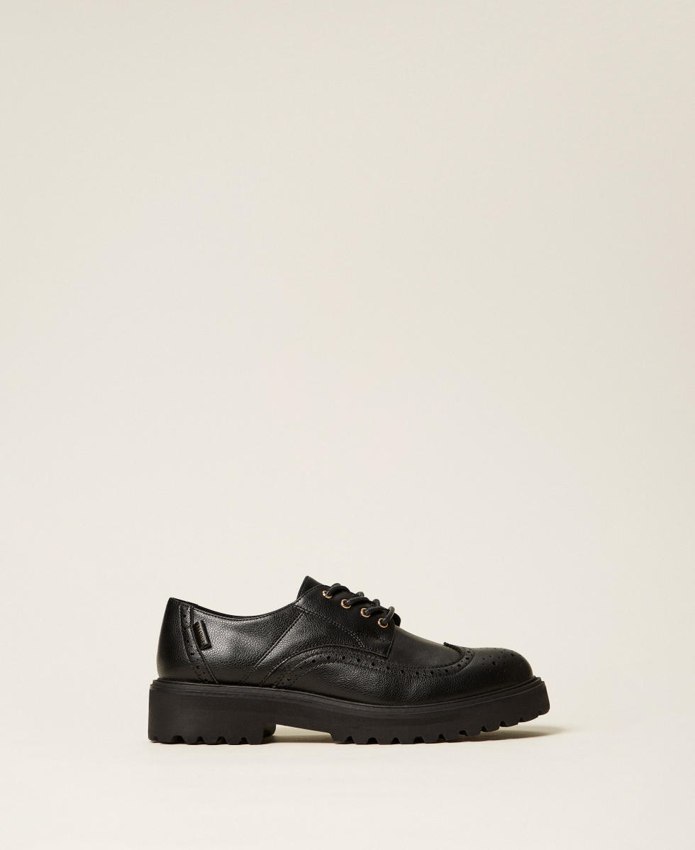 Lace-up shoes with logo Black Woman 252TCP202_00006_01