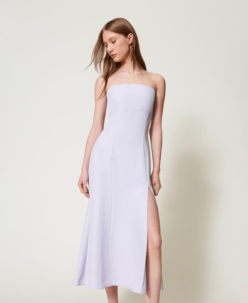 Langes Bustierkleid Fliederbl&uuml;tenlila Frau 251TT2306_00703_01