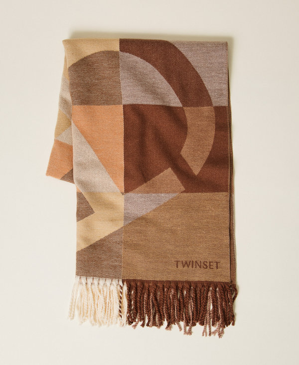 Stola in panno jacquard con Oval T