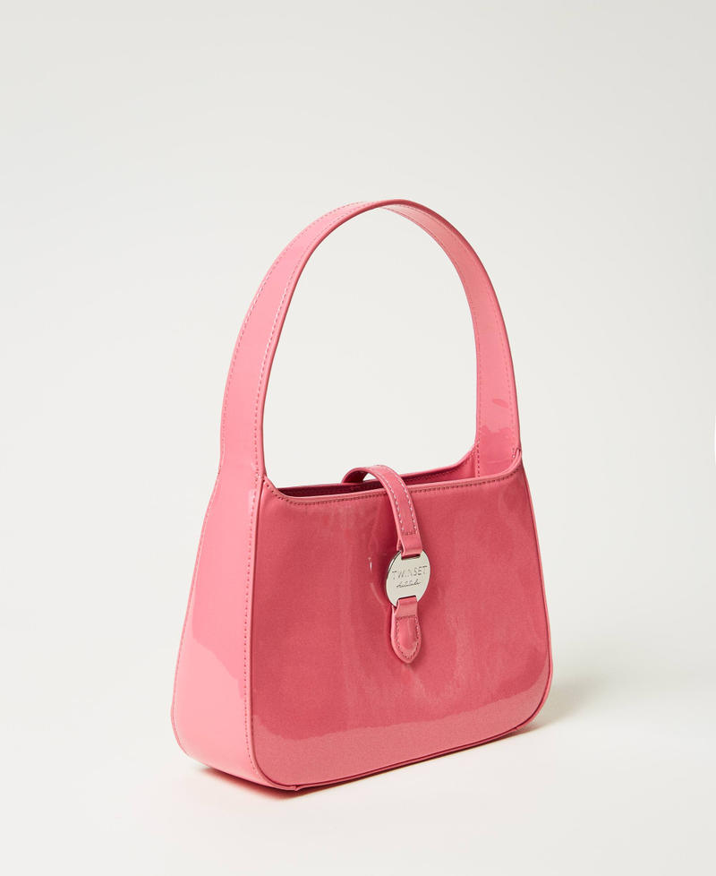 Faux patent leather hobo bag Tender Pink Pink Woman 251AA7010_00619_02