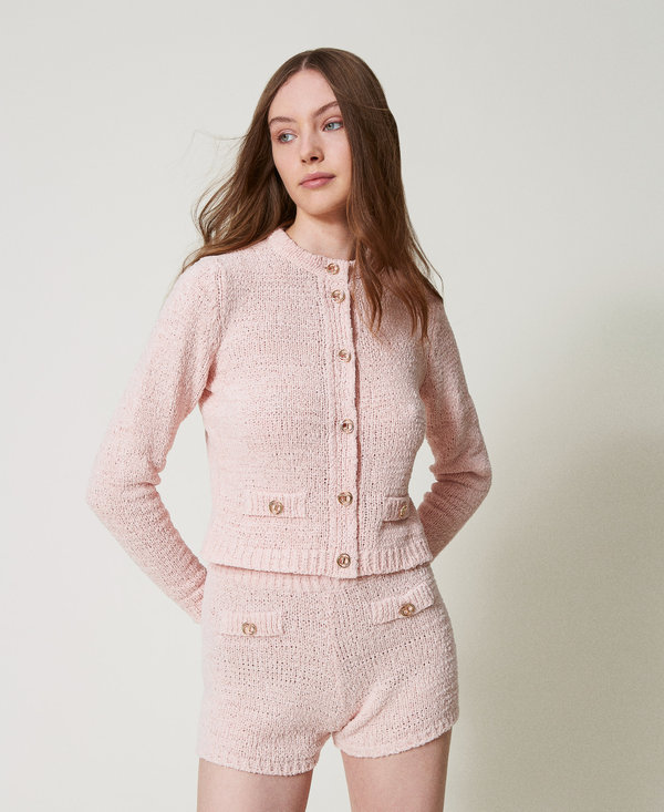 Knit jacket with Oval T buttons