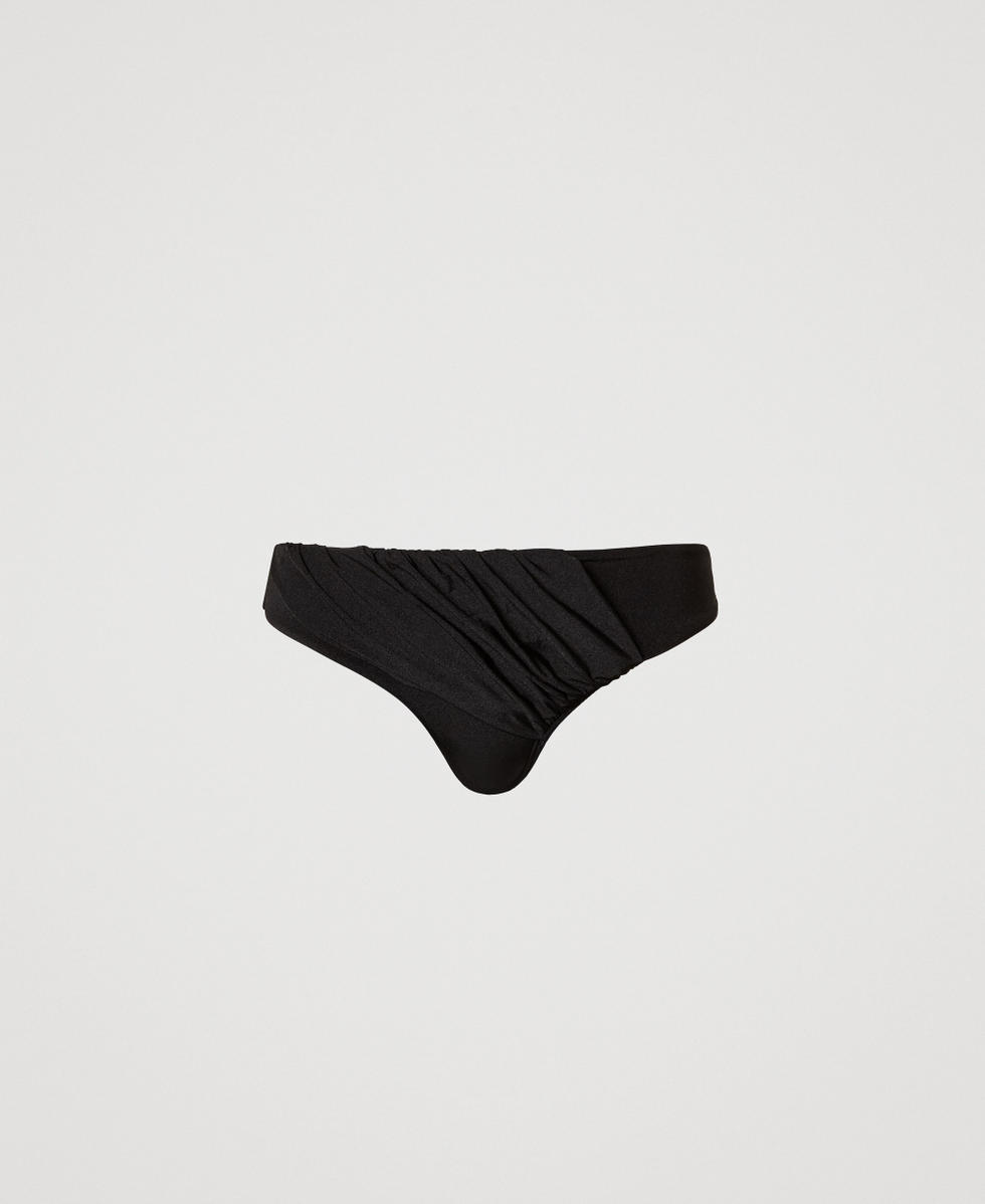 Slip de bain avec fronces Noir Femme 251LBMC66_00006_S0