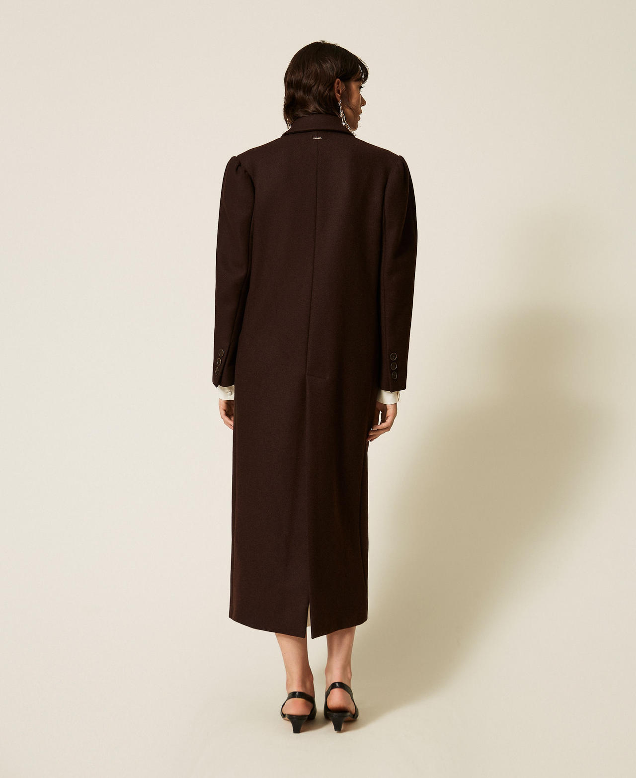 Wool blend cloth coat Darkness Brown Woman 262TP2450_13411_03