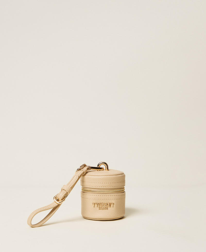 Cylindrical earphone holder with logo Delicate Sand Beige Woman 261TH7038_13161_01