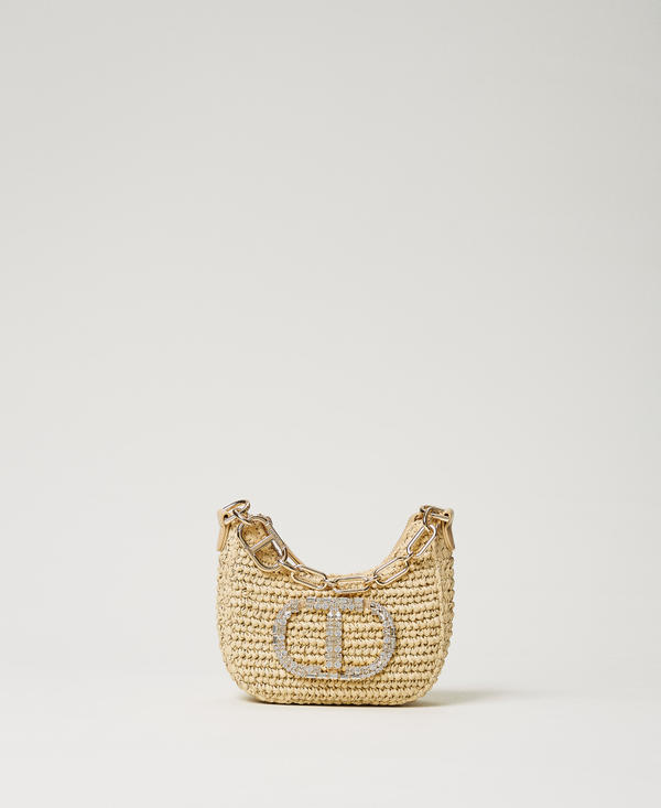 ‘Mini Croissant’ straw hobo bag