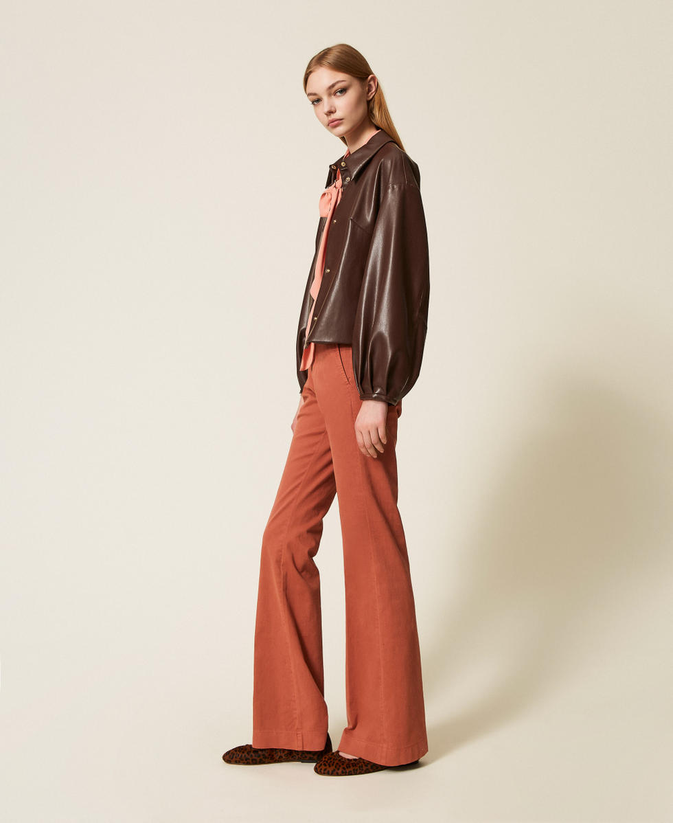 Pantalon &eacute;vas&eacute; en bull Marron &laquo;&nbsp;Rouille&nbsp;&raquo; Femme 252TP2522_12608_02