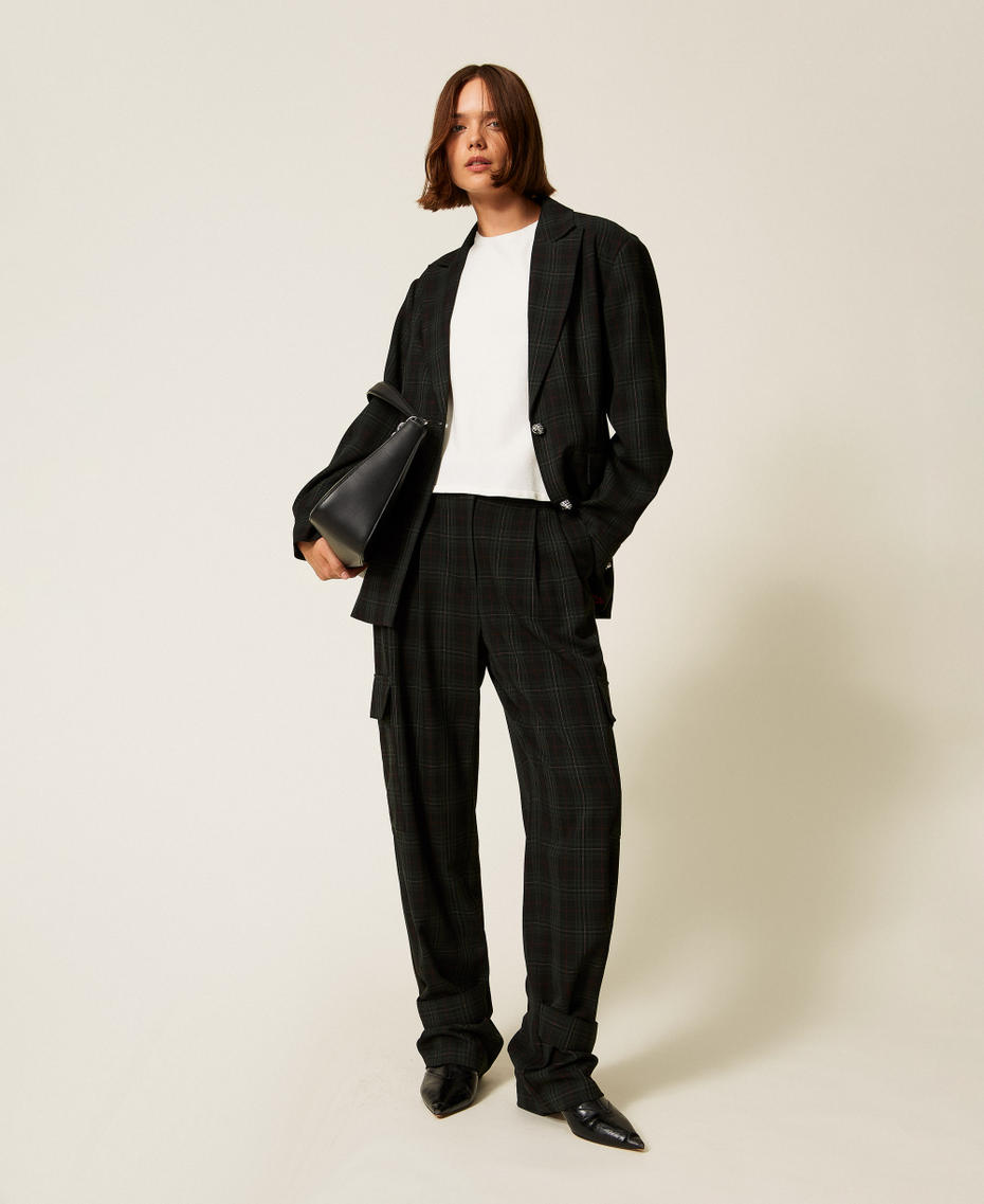 Tartan blazer Daily Tartan Green Woman 252AT2130_12451_T0