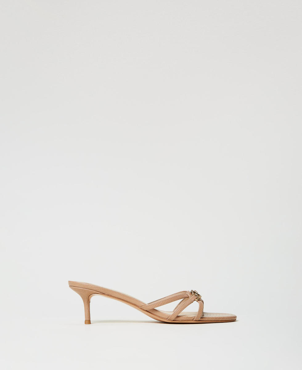 Sandalias mules con Oval T Camel Mujer 251TCP102_00044_01