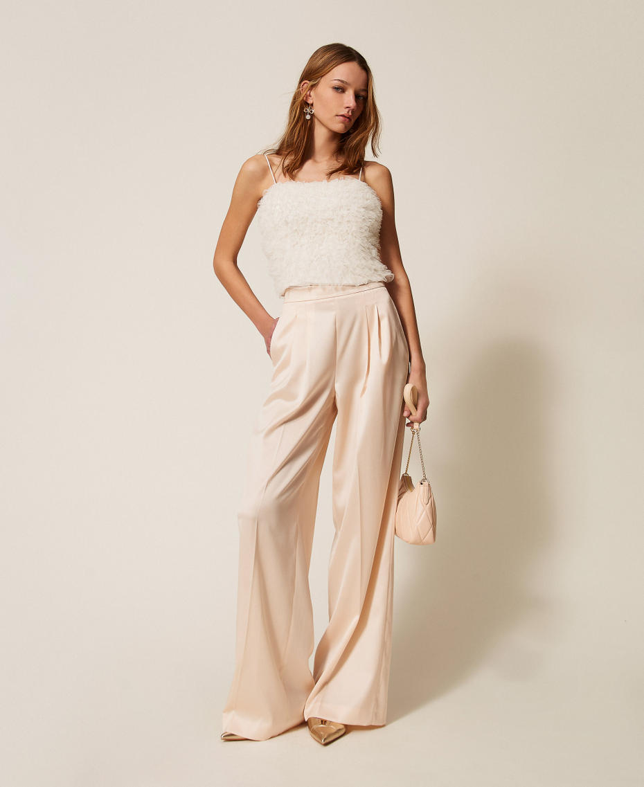 Top in tulle con balze Giglio Donna 261TP2571_00381_T0