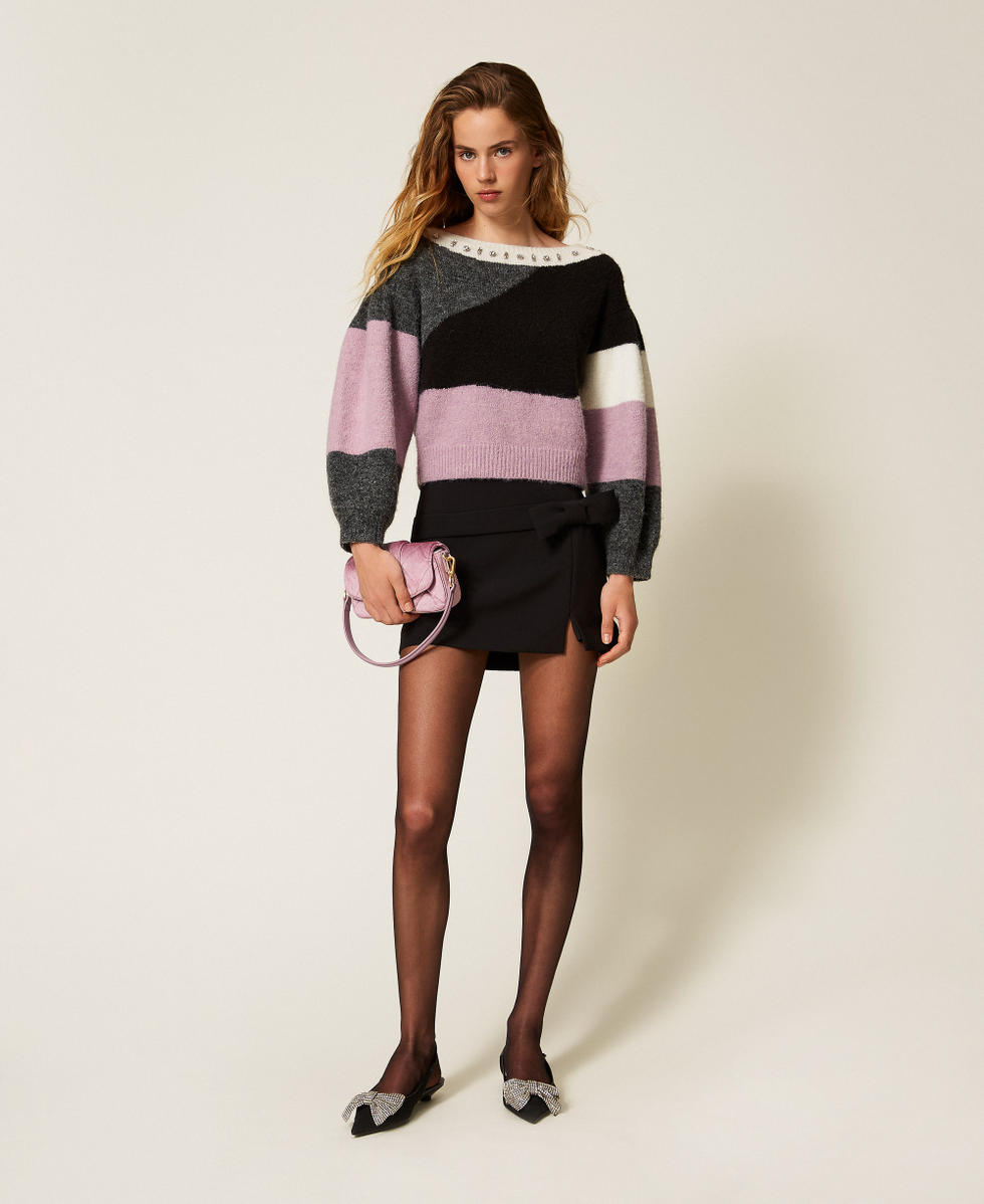 Jumper with inlays and embroidery Colour Mix Woman 252AP3150_12704_T0