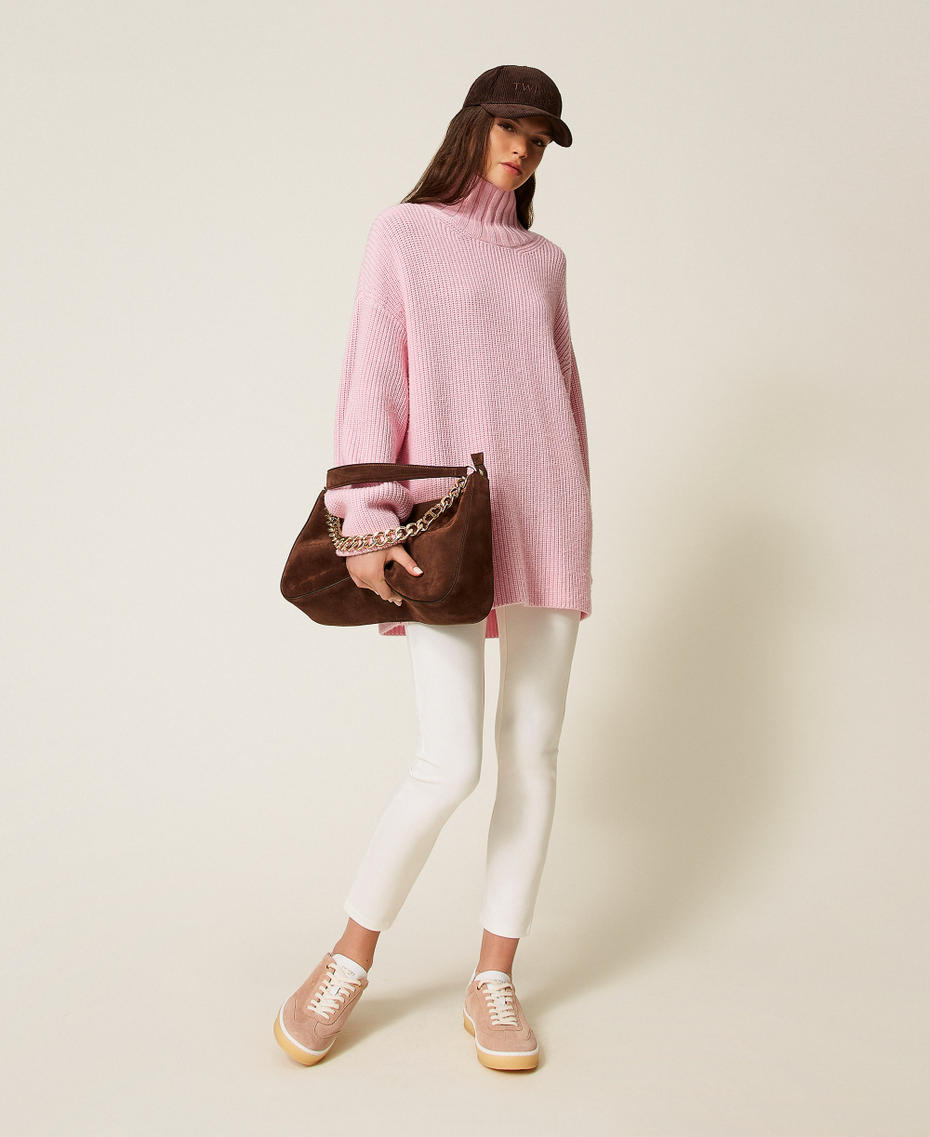 Wool blend turtle neck jumper Fairy Tales Pink Woman 252AT3140_12828_T0