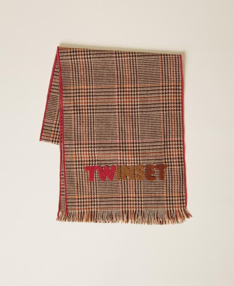 Sciarpa in panno check Multicolor Check Camel Bambina 252GJ501L_12698_01