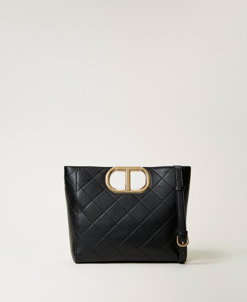 ‘Lila’ quilted shopper bag with Oval T handle Black Woman 242TD8160_00006_01