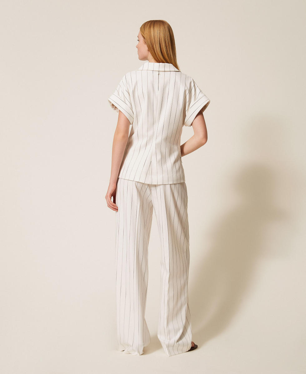 Pantaloni fluidi gessati Off White Pinstripe Donna 261AP2084_13283_03