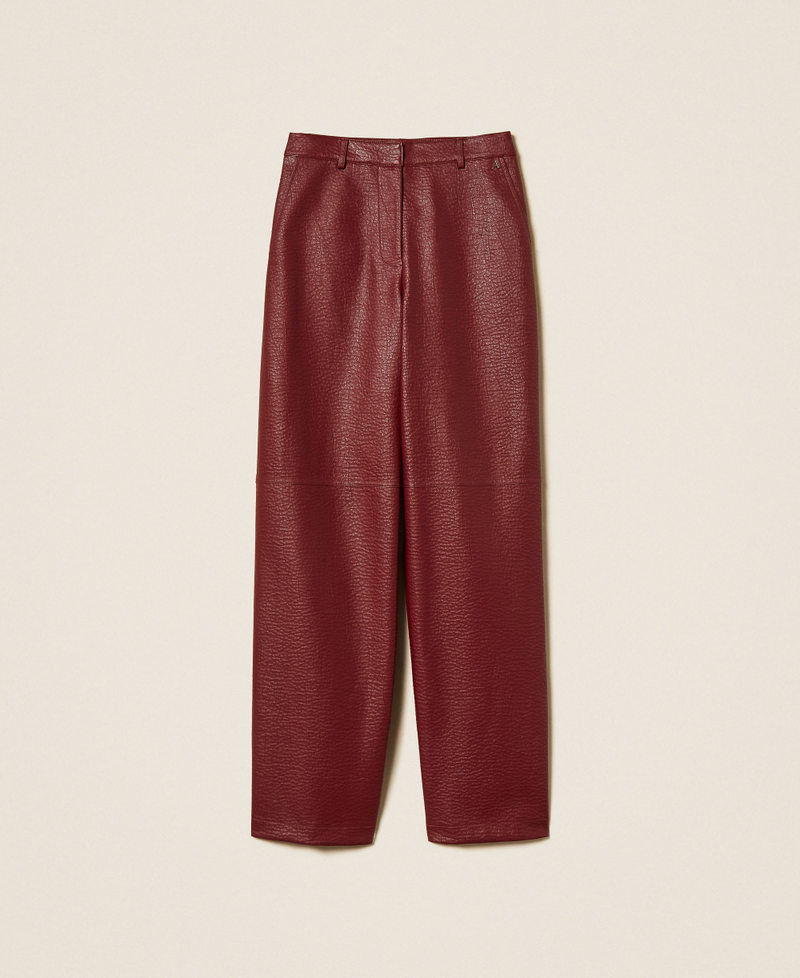 Wide faux leather trousers "Rhubarb" Red Woman 262AP2292_13643_S0