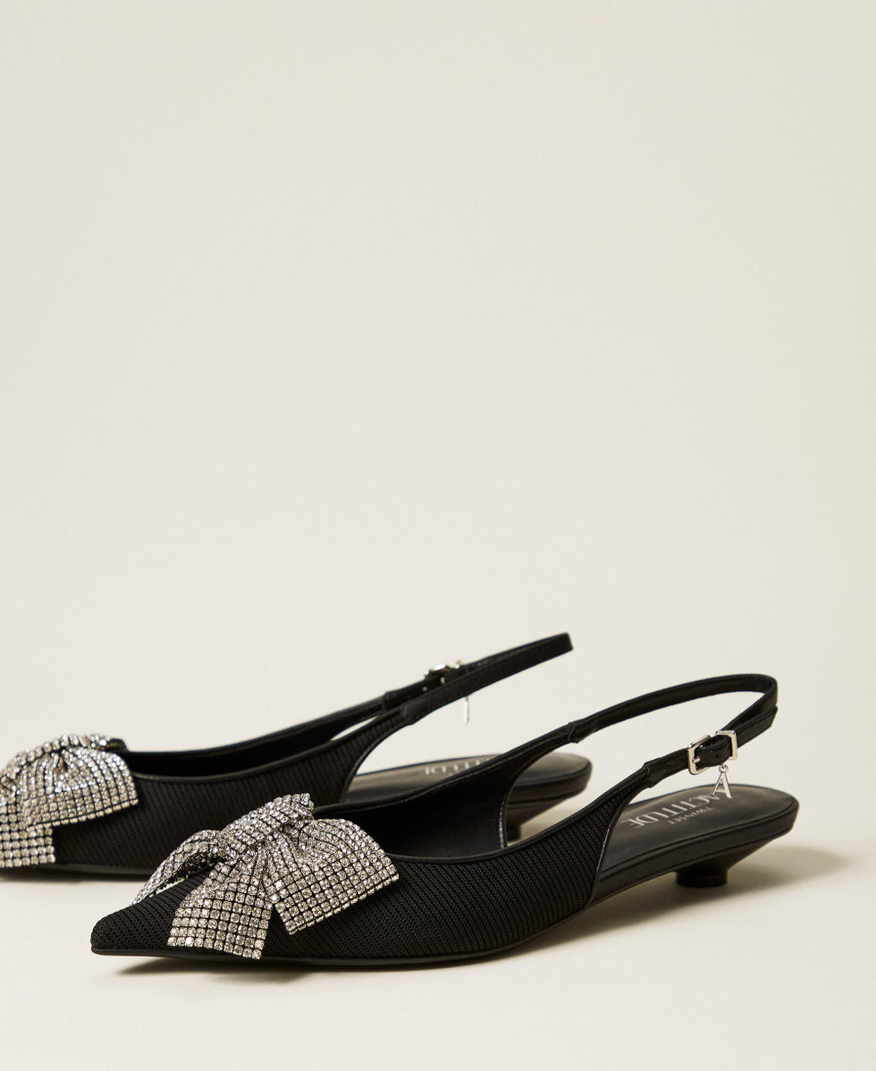 Slingbacks with rhinestone bow Black Woman 252ACP014_00006_02