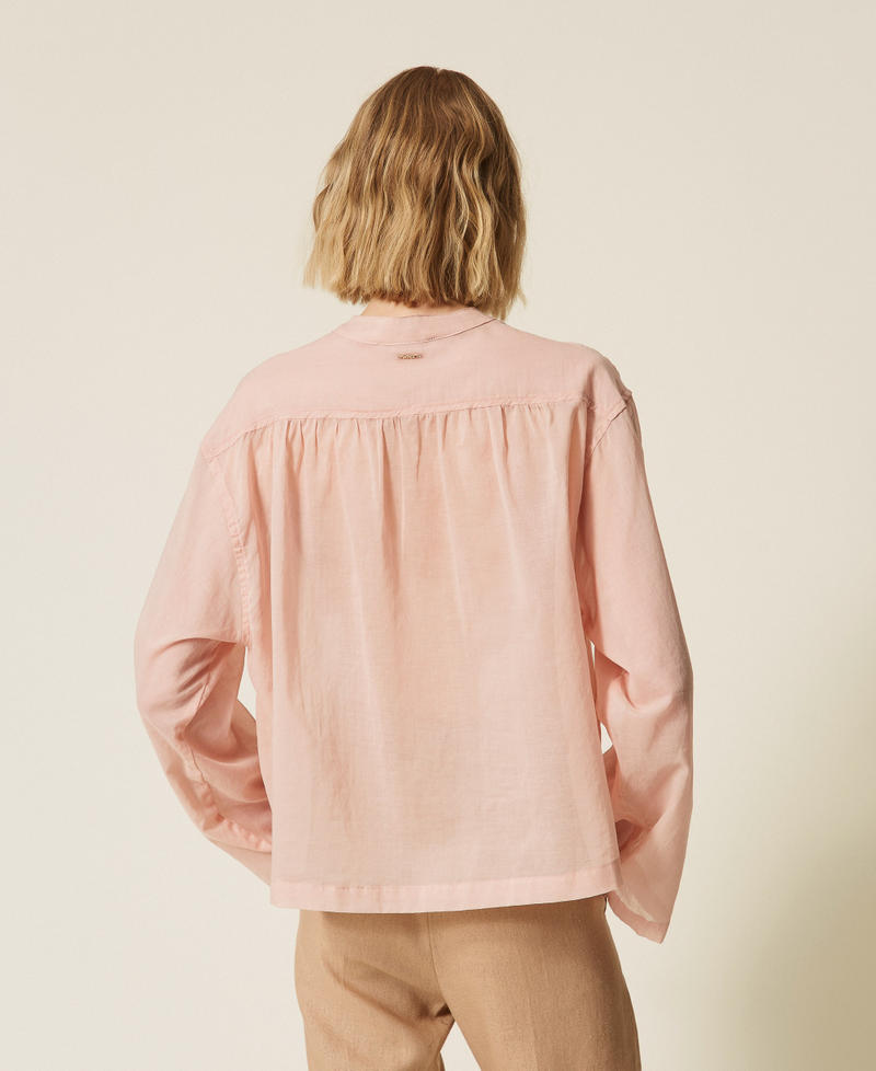 Muslin shirt with ties "Dance" Pink Woman 261TF2052_00816_04