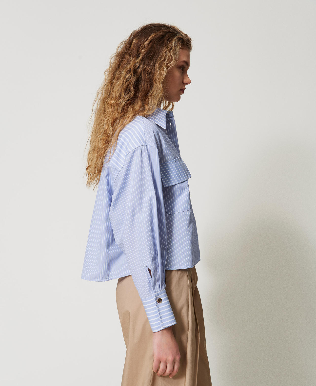 Camicia boxy a righe Mixed Micro Bastonetto Donna 251TF2040_12506_02