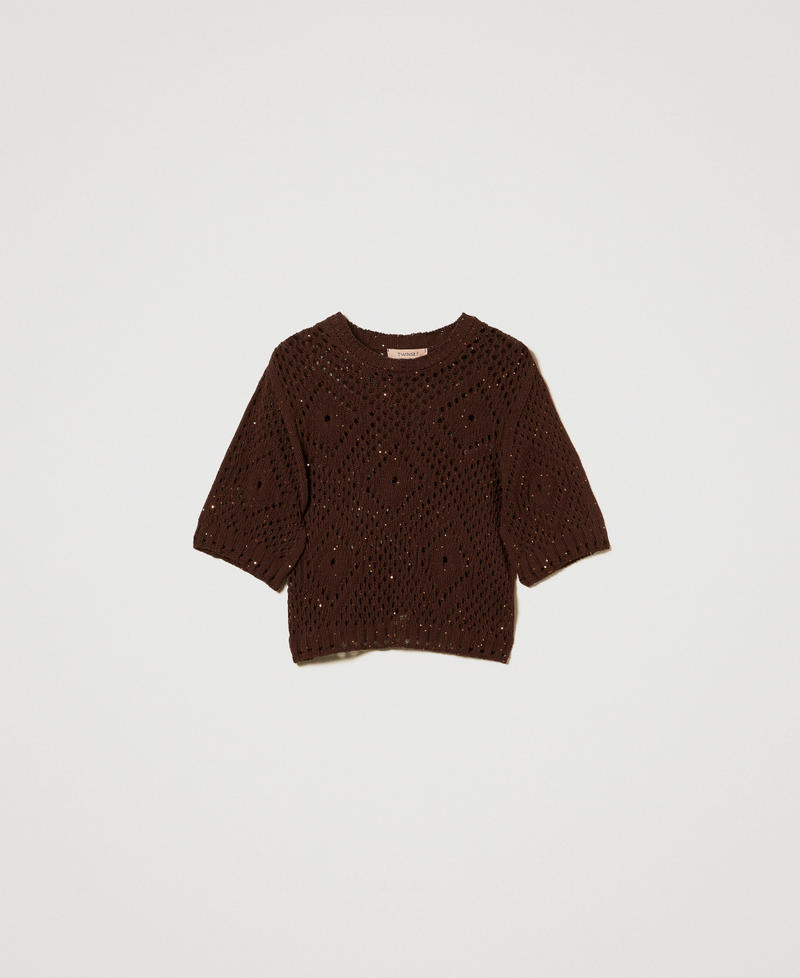 Pull filet avec sequins Chocolate Sequins Femme 251TT3301_12479_0S
