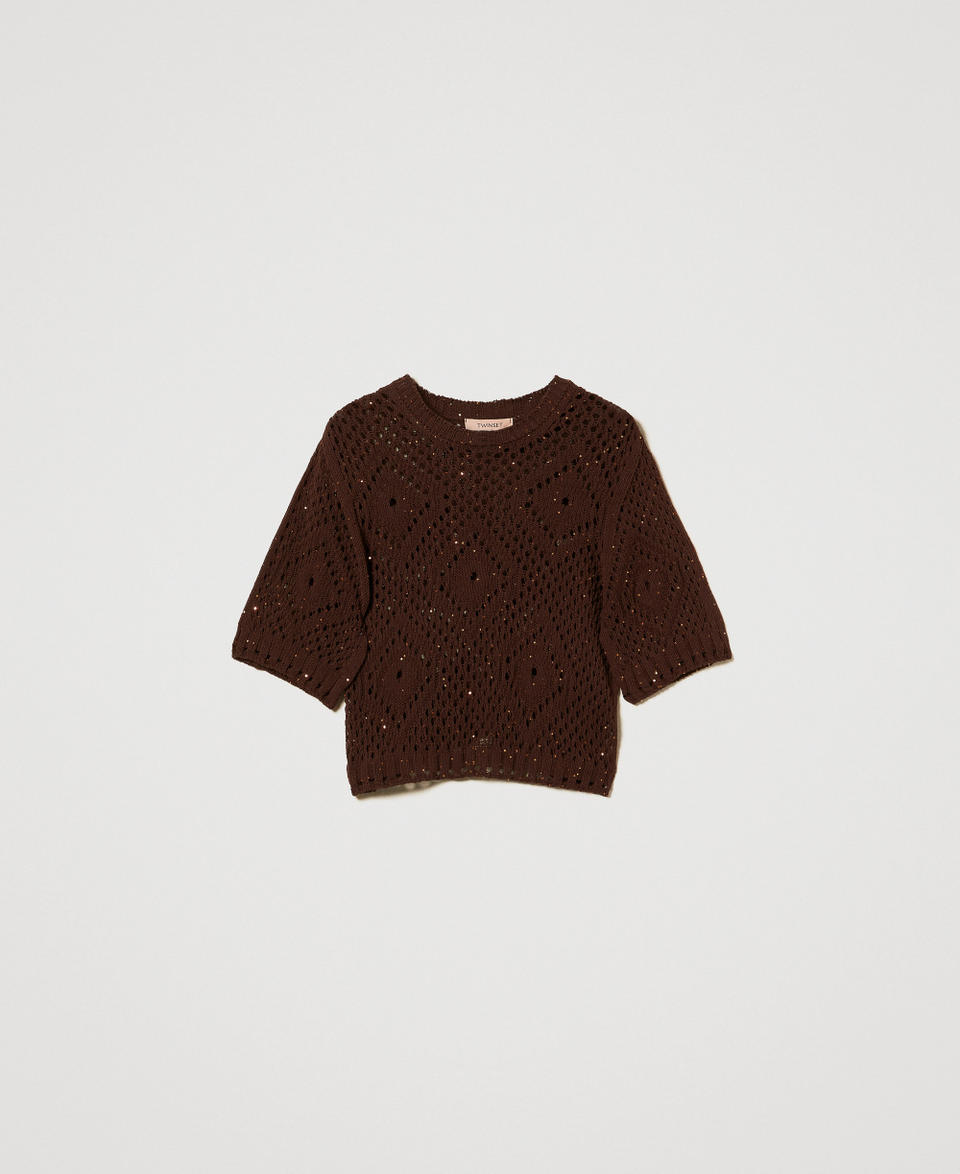 Pull filet avec sequins Chocolate Sequins Femme 251TT3301_12479_S0