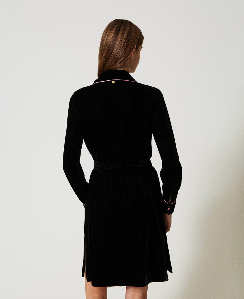 Velvet night gown with embroidery