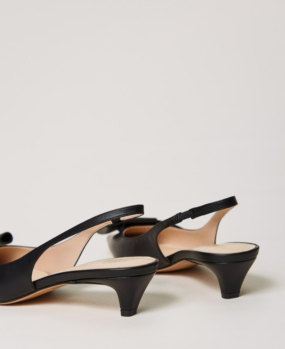 Sling back court shoes with bow Black Woman 251TCP090_00006_03