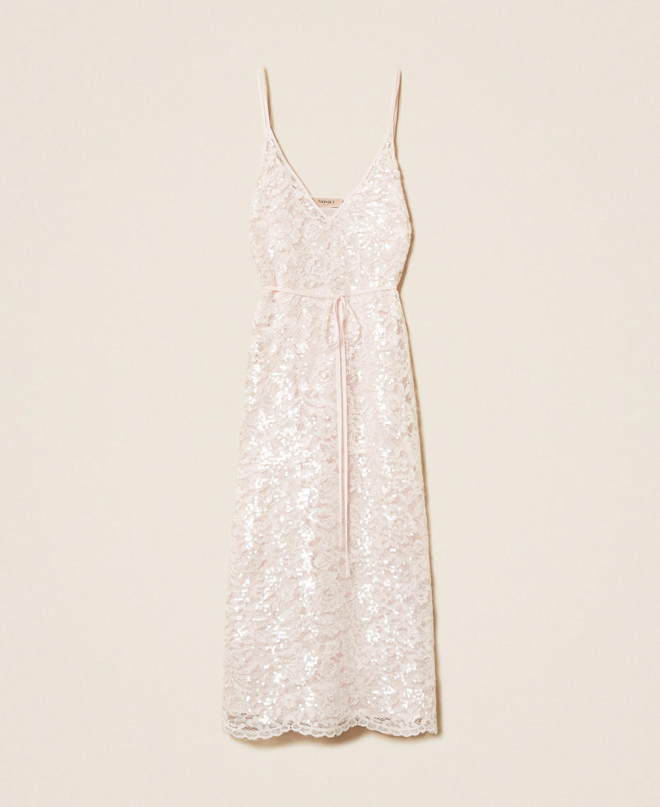 Кружевное платье миди с пайетками Розовый Песок женщина 261TP2630_00570_S0