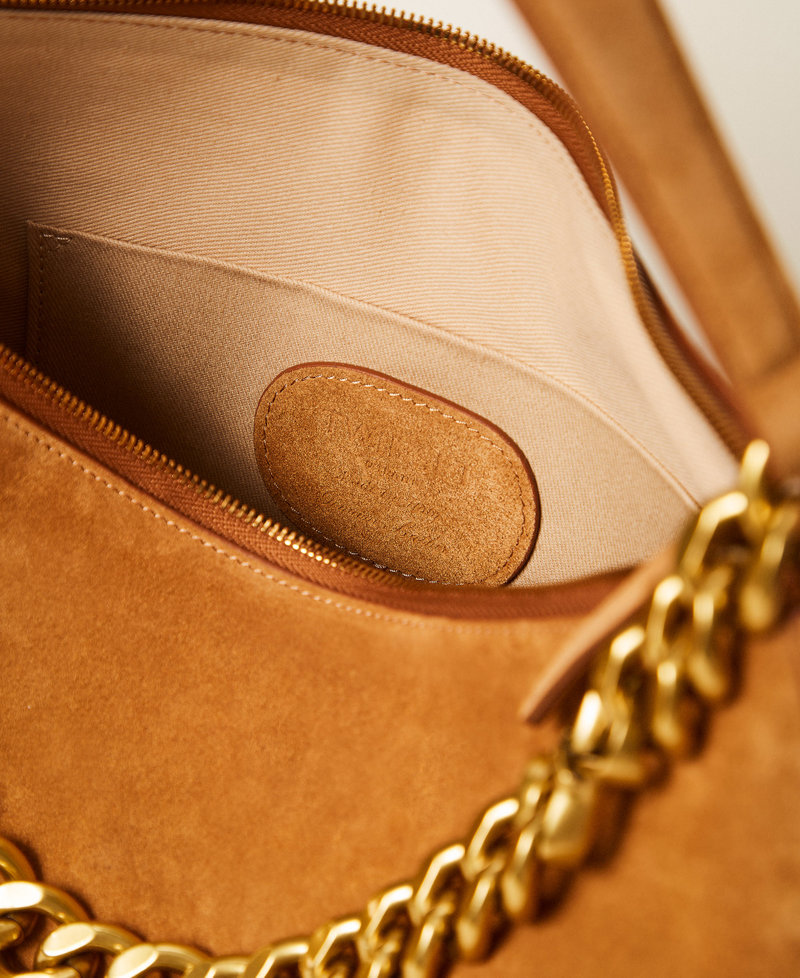 Liliane medium suede bag "Bubinga Wood" Brown Woman 999TB7015_11061_04