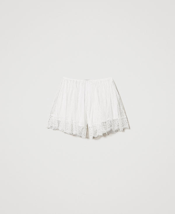 'Giglio' lace shorts with gathering.