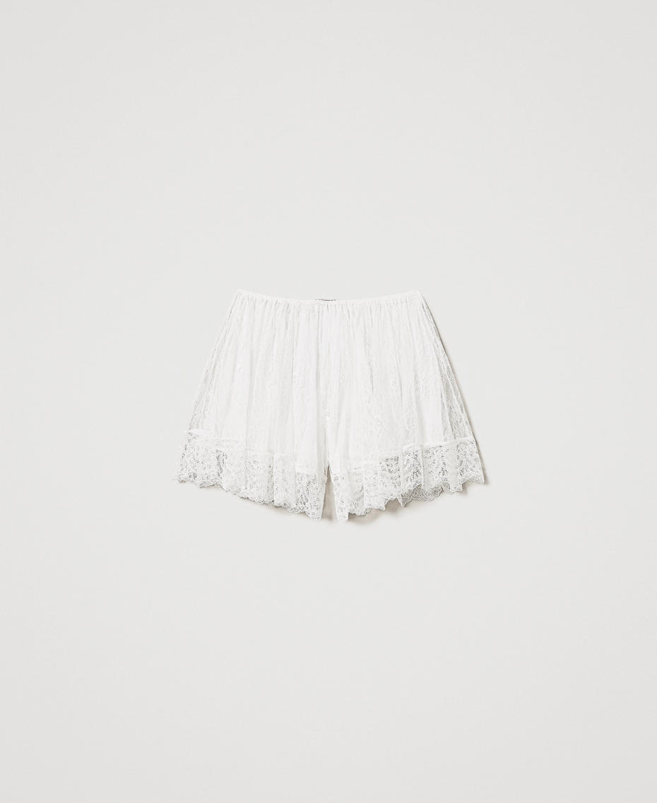 'Giglio' lace shorts with gathering. White Snow Woman 251TS2096_00282_S0