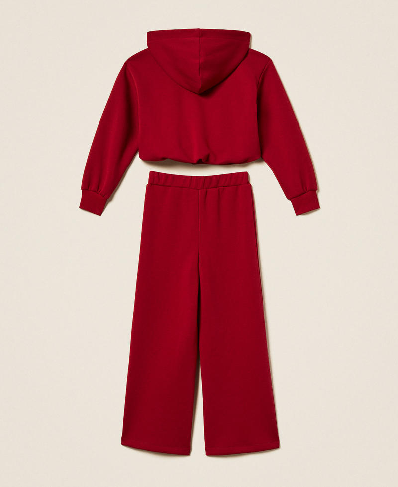 Felpa e pantaloni ampi in tessuto scuba Red Ruby Bambina 262GJ2130_13704_S1