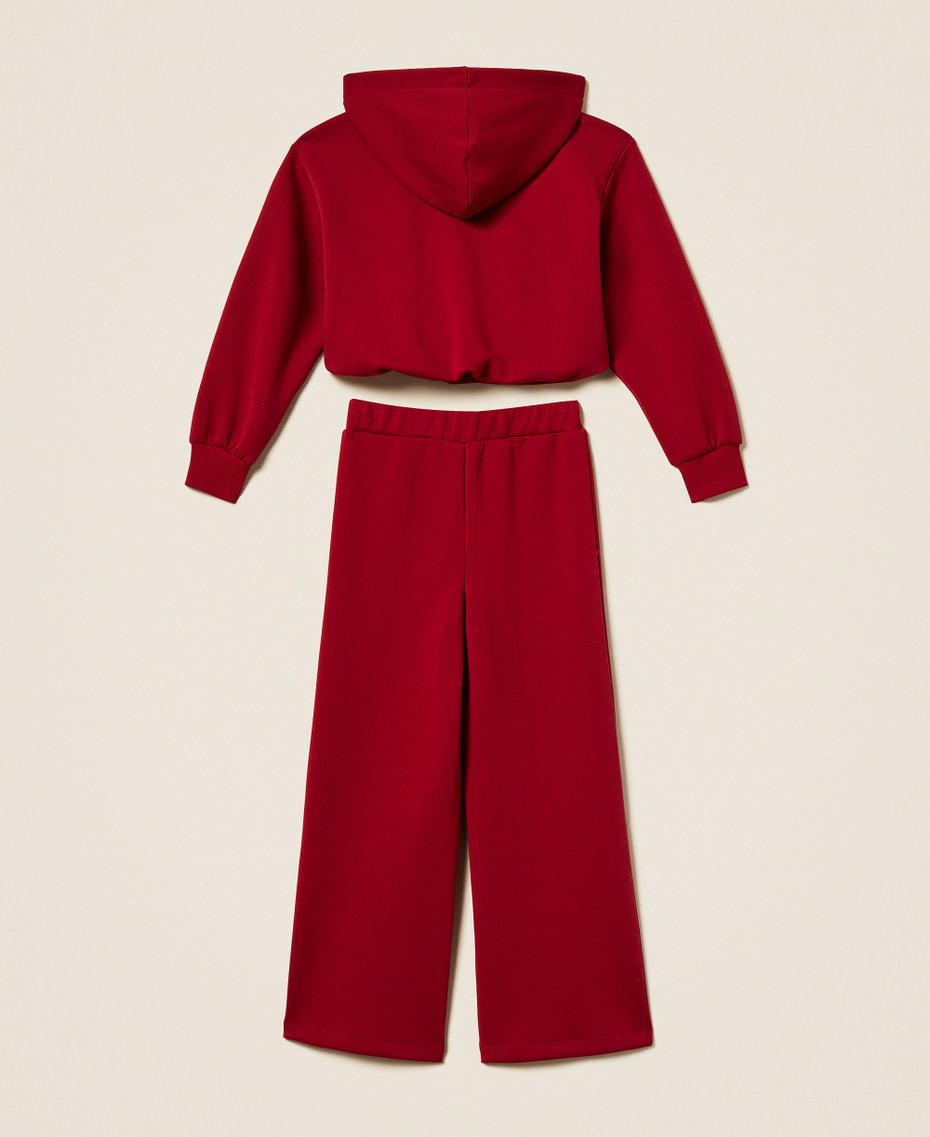 Felpa e pantaloni ampi in tessuto scuba Red Ruby Bambina 262GJ2130_13704_S1