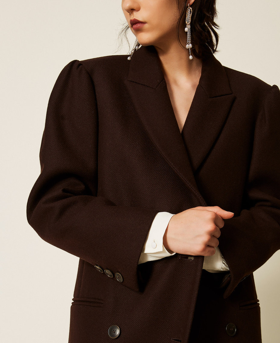 Wool blend cloth coat Darkness Brown Woman 262TP2450_13411_05