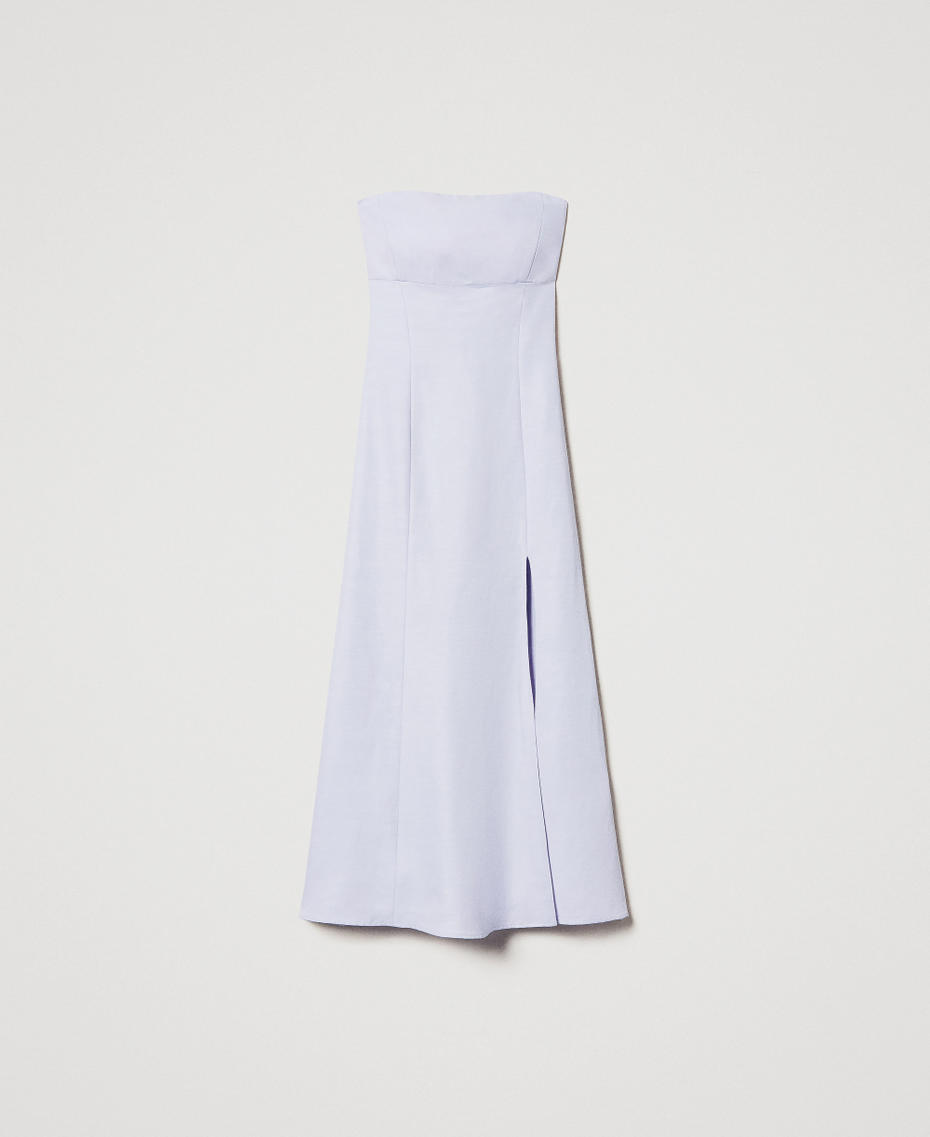 Langes Bustierkleid Fliederbl&uuml;tenlila Frau 251TT2306_00703_S0