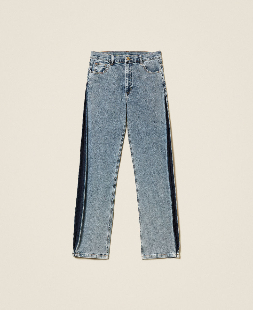 Zweifarbige Five-Pocket-Jeans