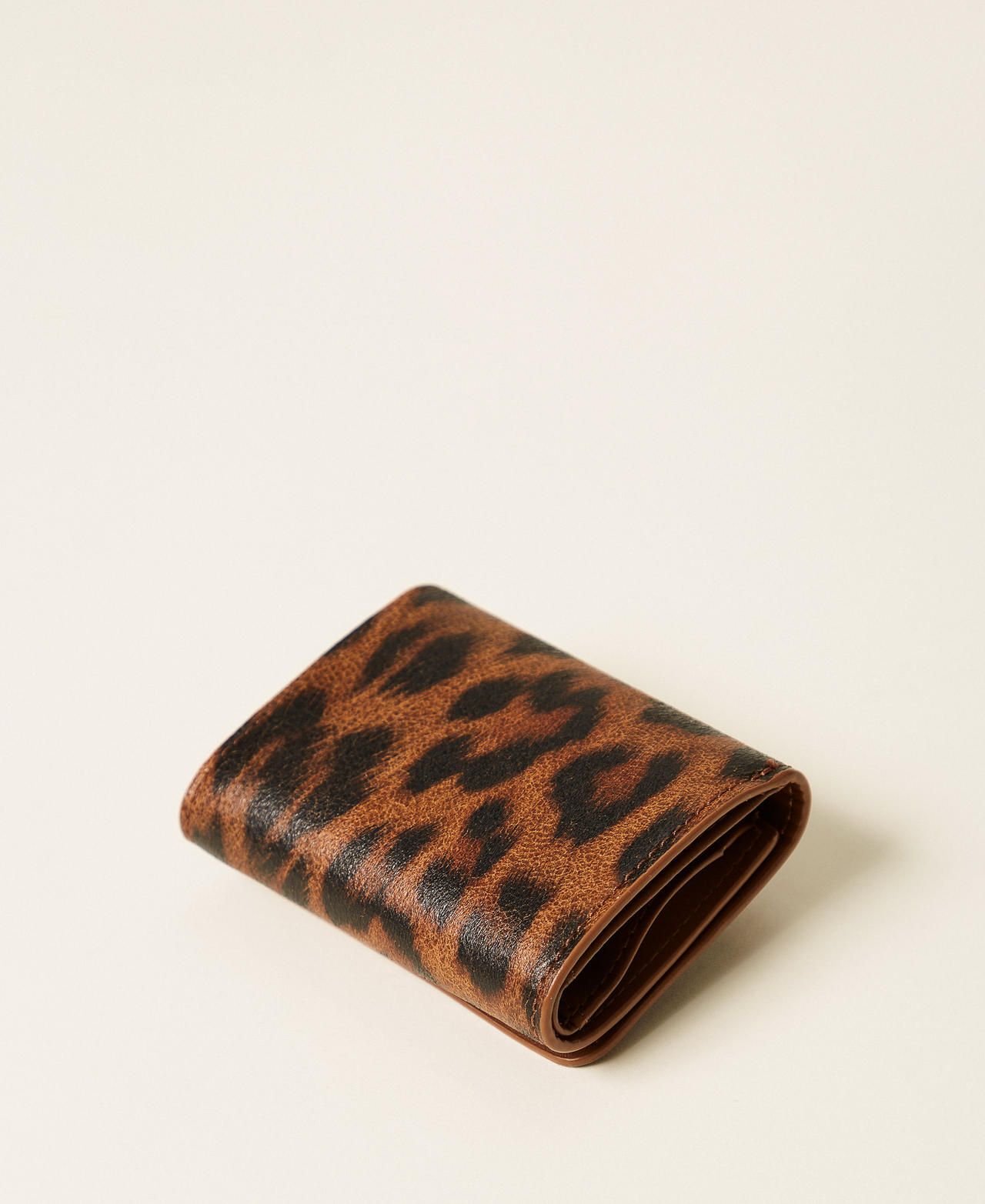 Small animal print wallet with flap Leopard Print Woman 252TL8015_12624_02