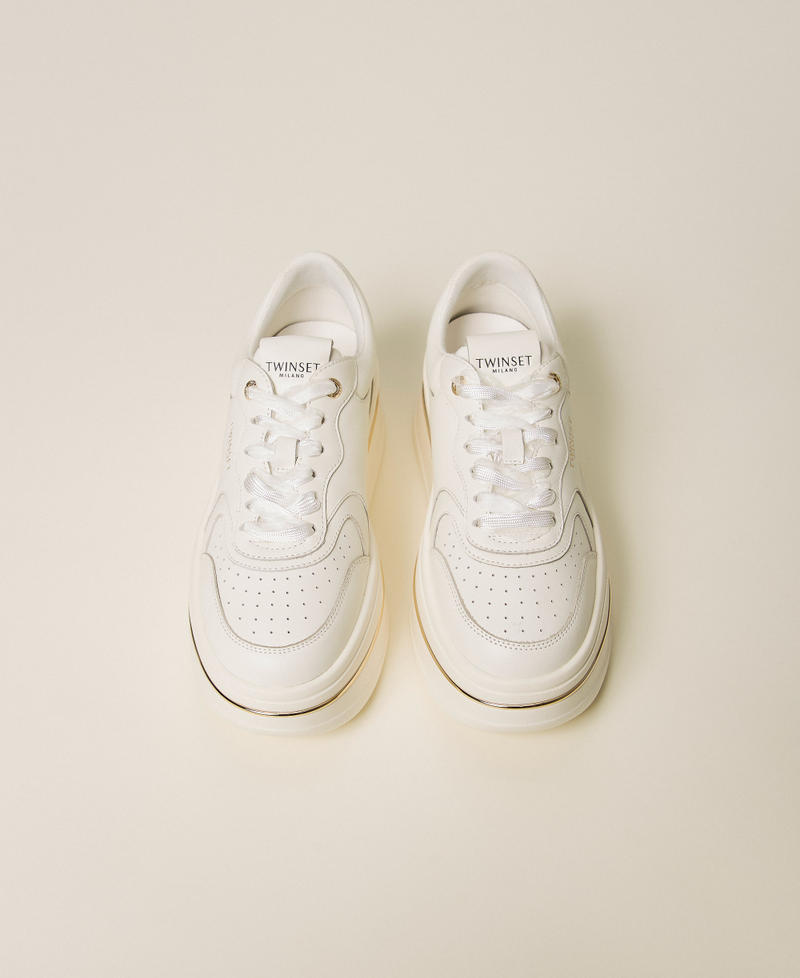 Flatform leather trainers White Woman 261TCP01G_00001_04