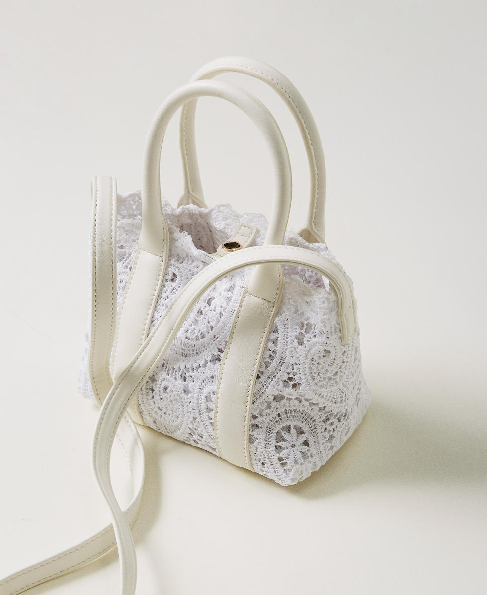 Macram&eacute; lace shoulder bag "Ice" White Girl 251GJ8014_00808_03