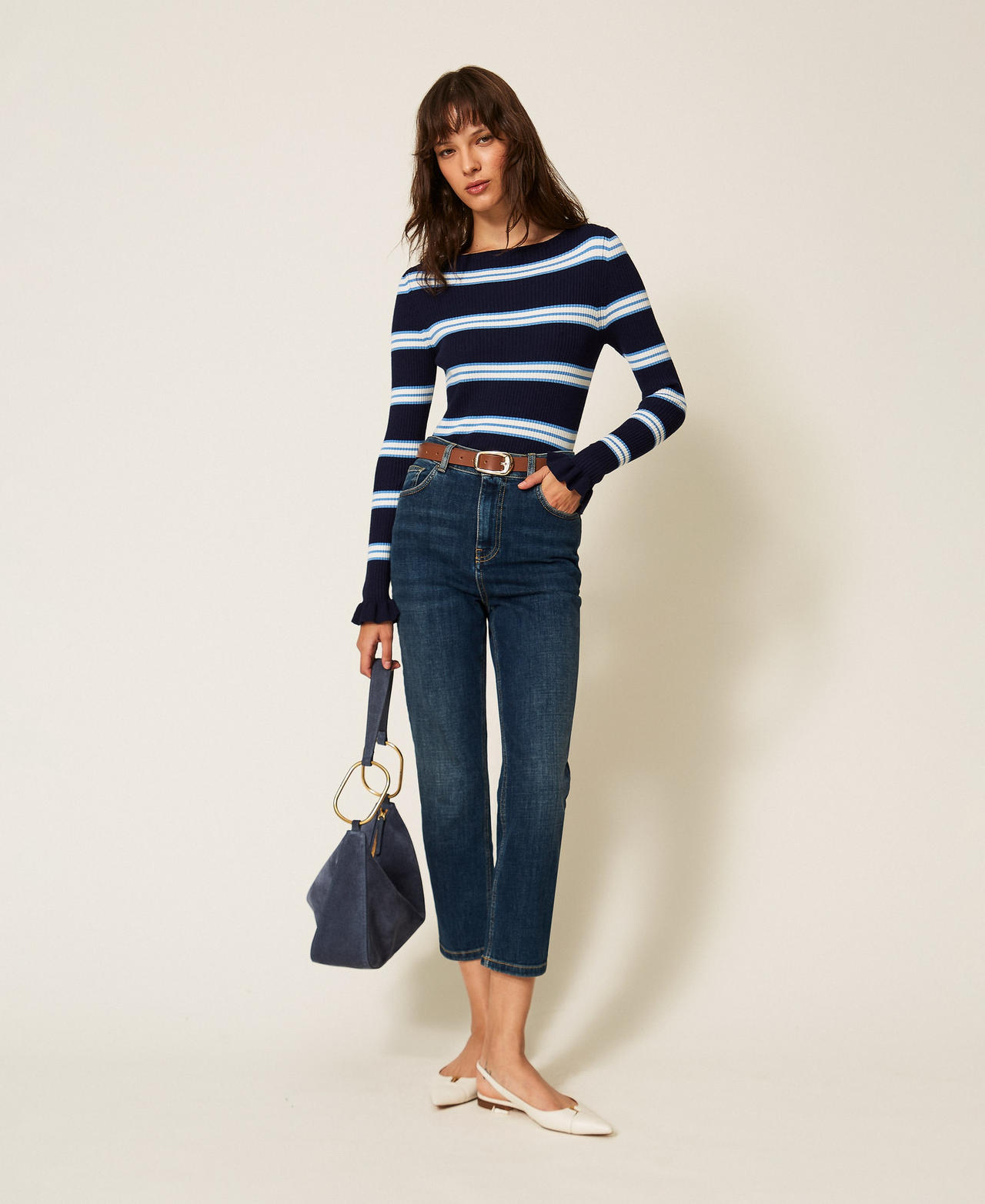 Twinset Jean cropped cinq poches