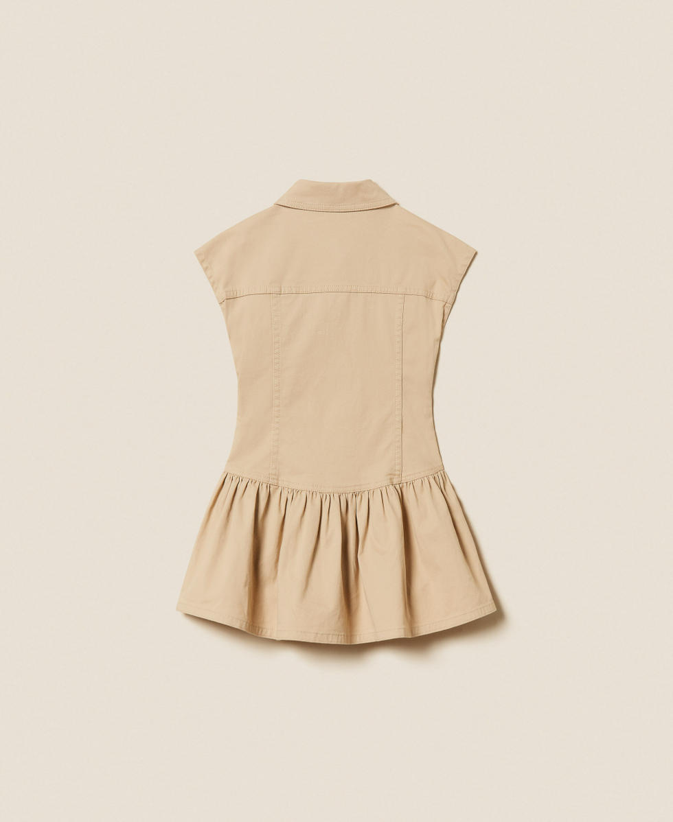 beige denim shirt dress Cream Denim Button-Up Dress – The Mint Sweater Boutique