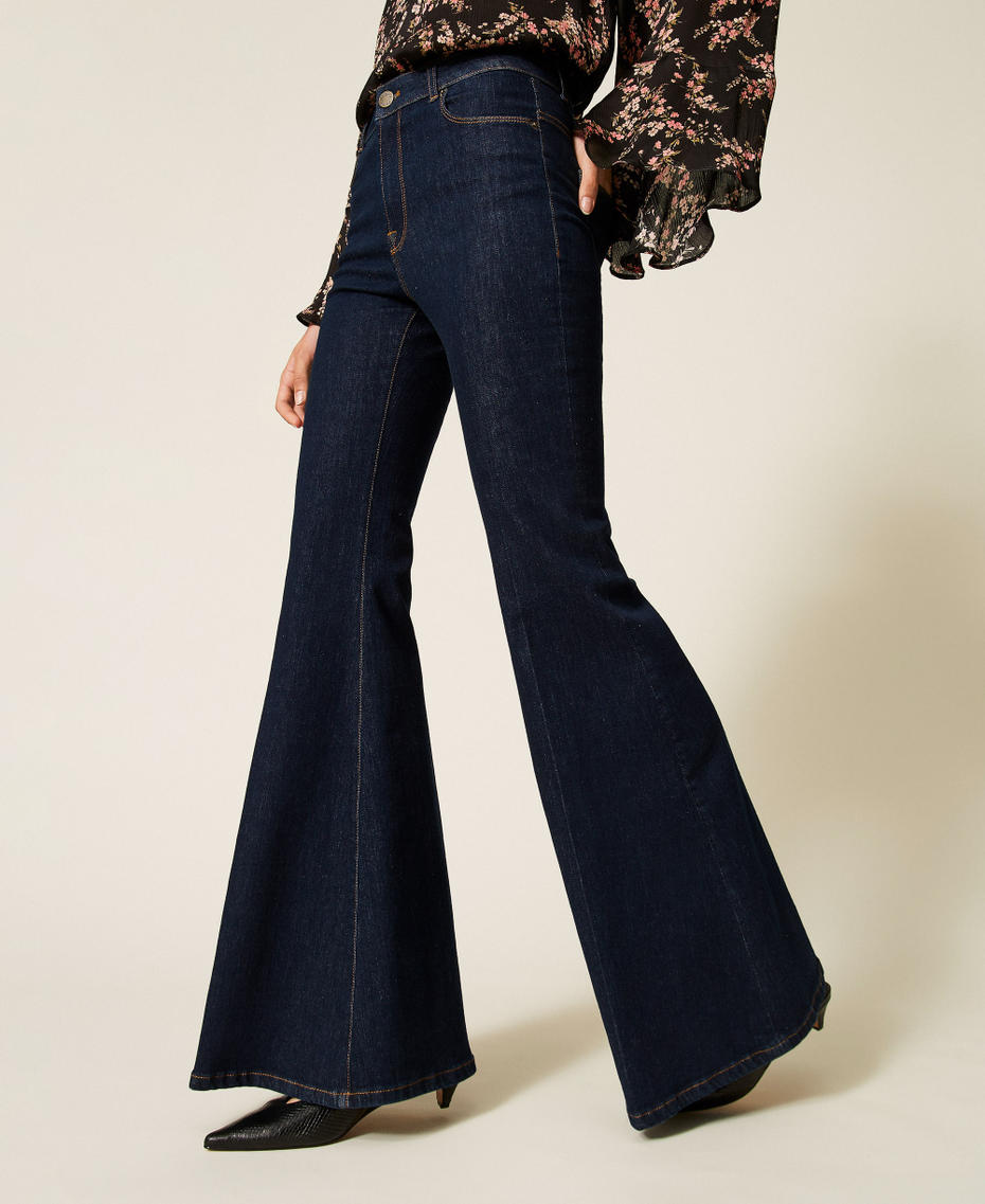 Five-pocket flared jeans Dark Denim Woman 262TP2900_01313_04