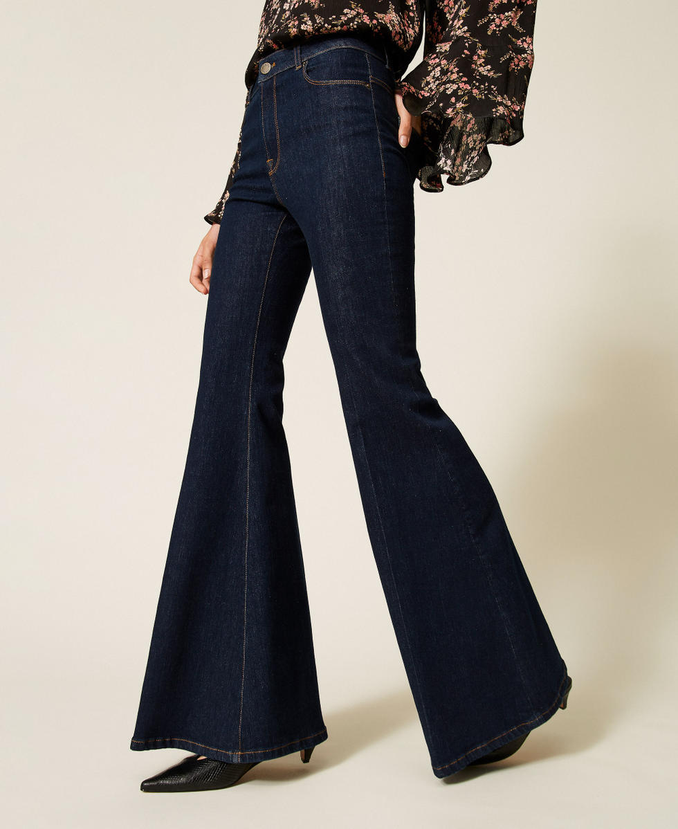 Jean &eacute;vas&eacute; cinq poches Denim Fonc&eacute; Femme 262TP2900_01313_04