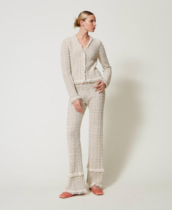 Pantalon en maille jacquard avec lurex
